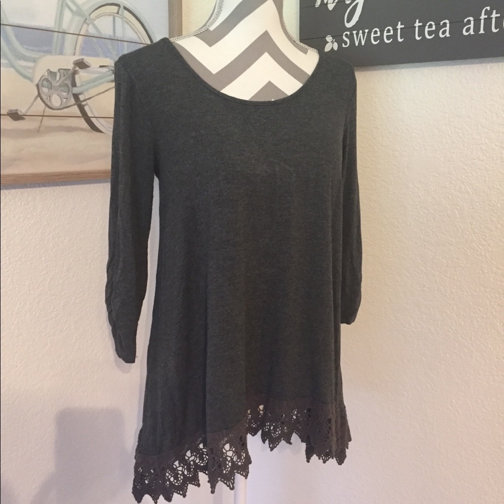 Maurices gray lace bottom top/dress size M